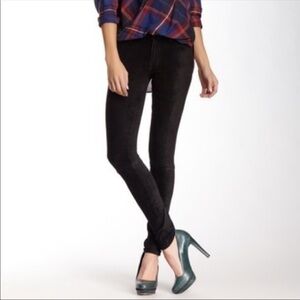 7 For All Mankind Skinny Suede Black Jeans 25
